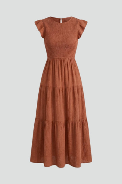 Lila | Tiered Off Shoulder Dress with Long Sleeves