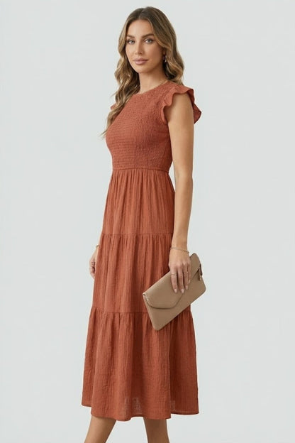 Lila | Tiered Off Shoulder Dress with Long Sleeves
