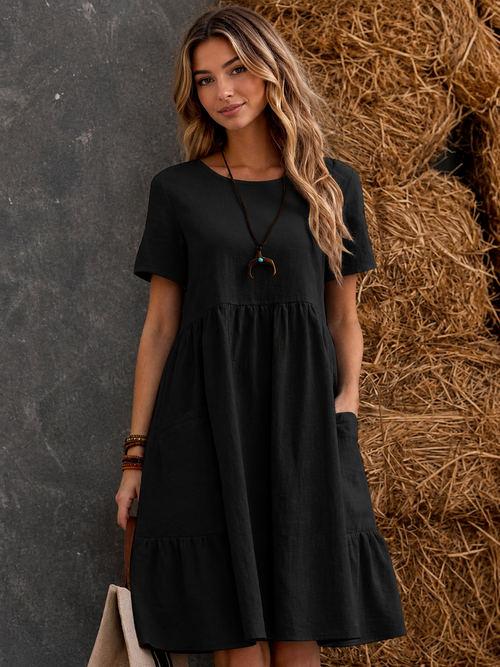 Lila | Tiered Pocket Midi Dress