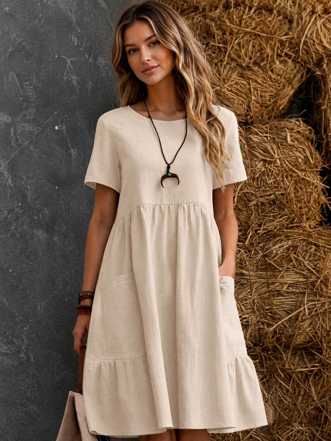 Lila | Tiered Pocket Midi Dress