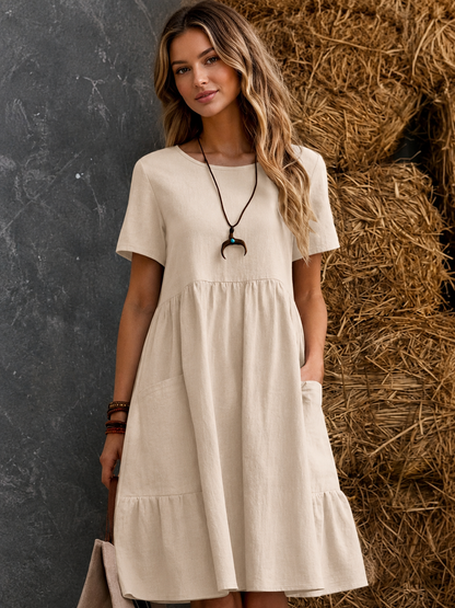 Lila | Tiered Pocket Midi Dress