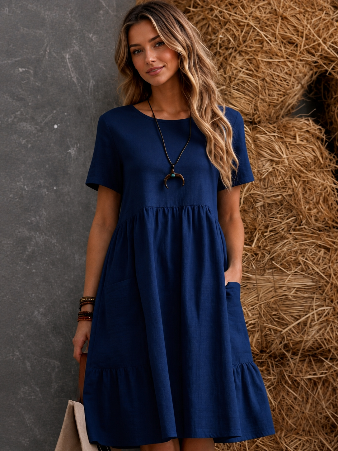 Lila | Tiered Pocket Midi Dress