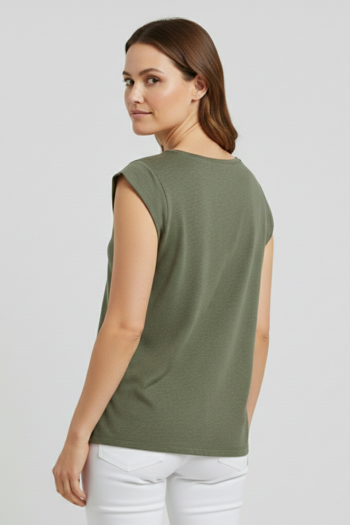 Lila | V-Neck Cap Sleeve Top