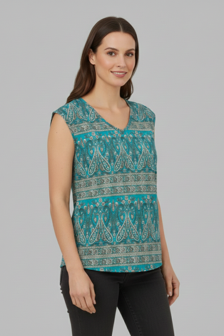 Lila | V-Neck Cap Sleeve Top