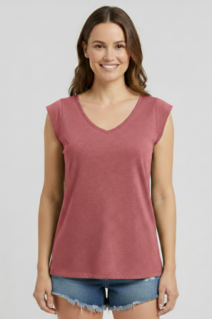 Lila | V-Neck Cap Sleeve Top