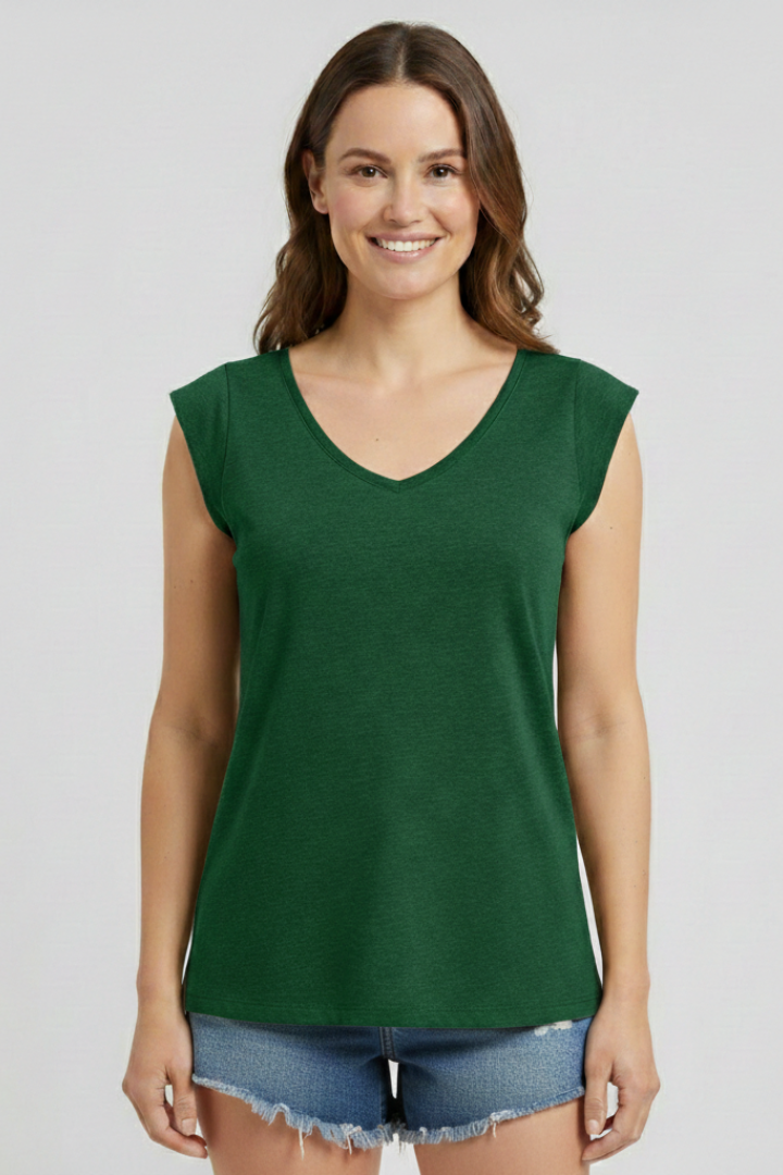 Lila | V-Neck Cap Sleeve Top
