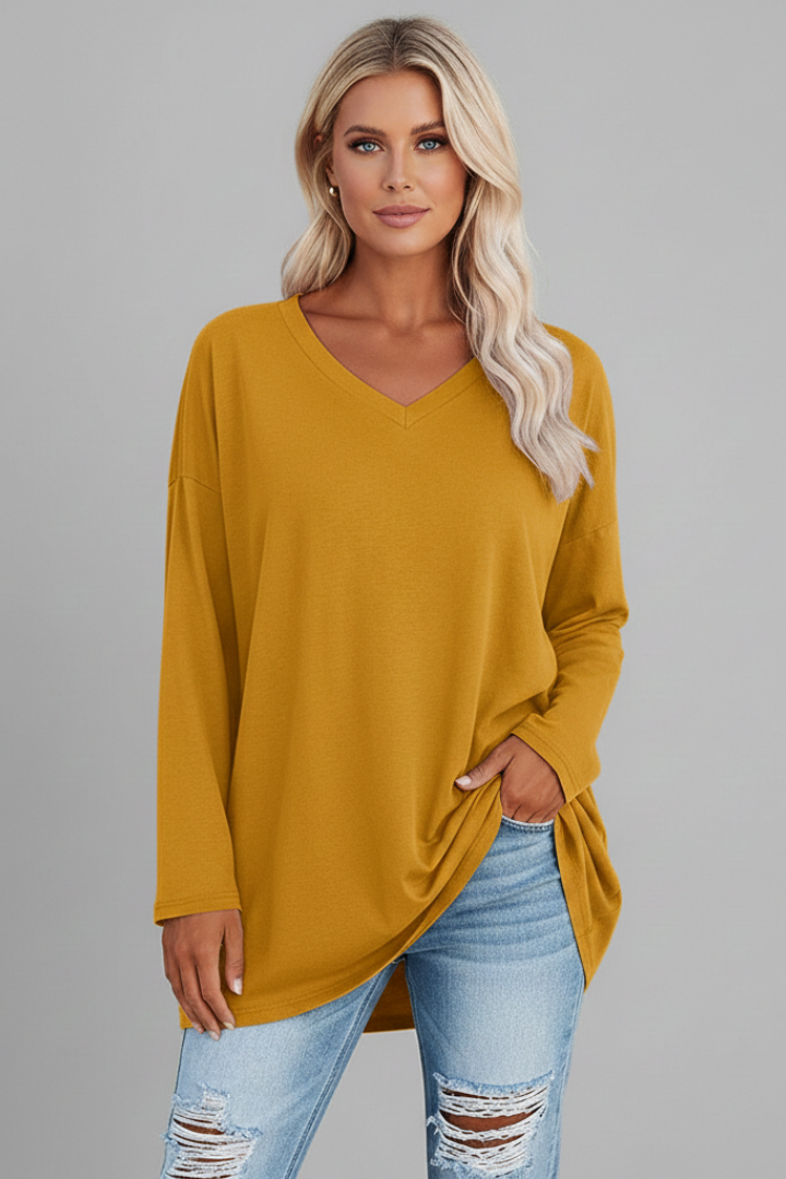 Lila | V-Neck Long Sleeve Top