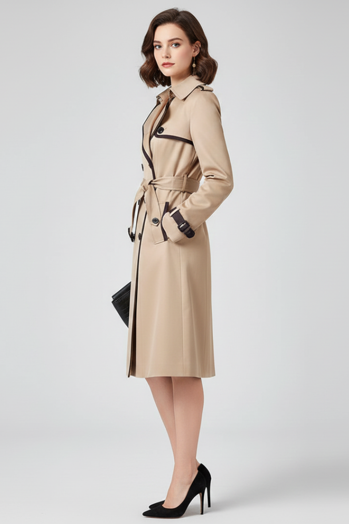 Isla | Textured Trench Coat with Belt