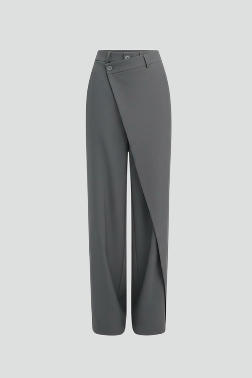 Lila | Asymmetric Front Straight-Leg Trousers