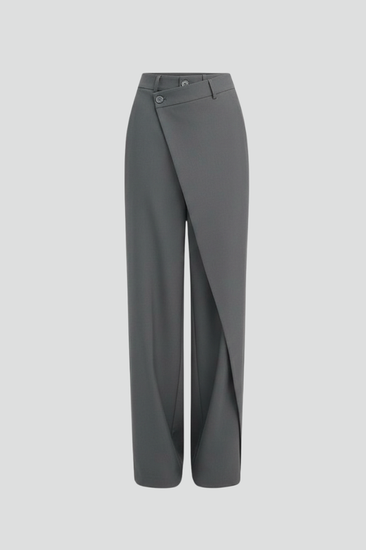 Lila | Asymmetric Front Straight-Leg Trousers