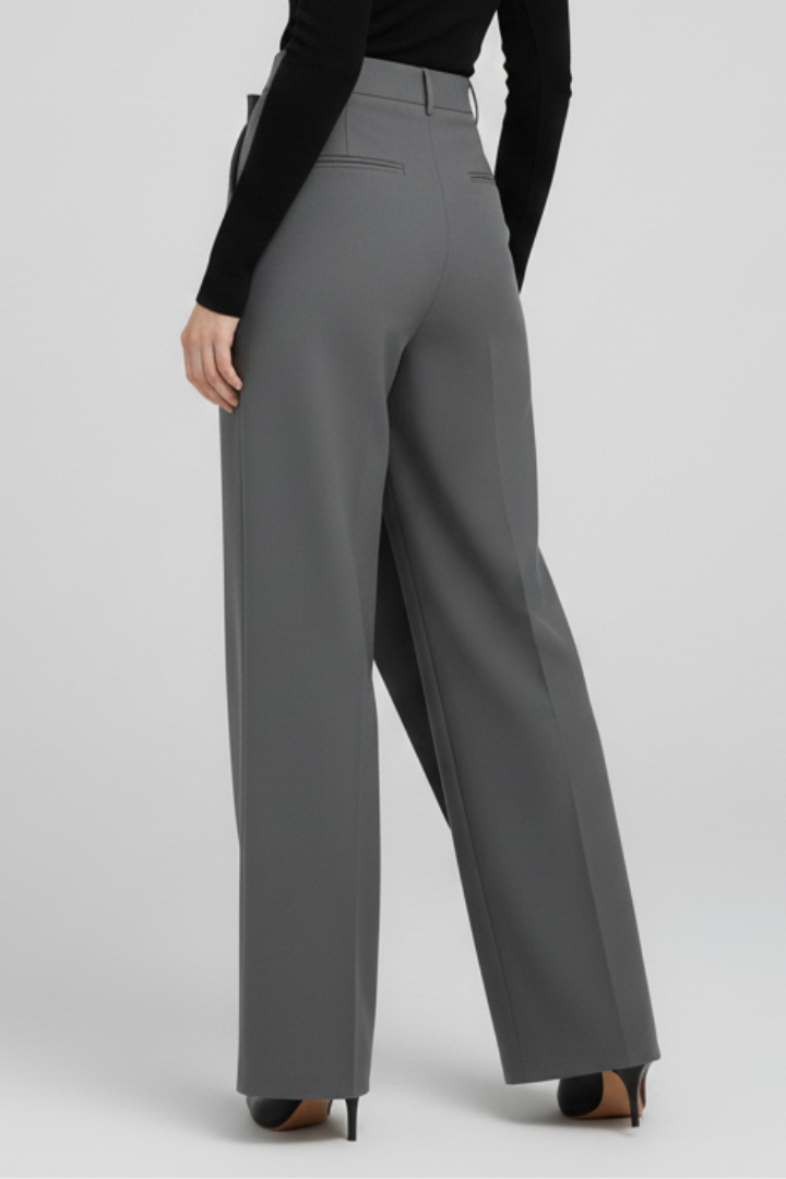 Lila | Asymmetric Front Straight-Leg Trousers