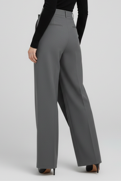 Lila | Asymmetric Front Straight-Leg Trousers