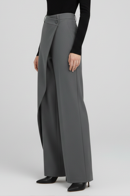 Lila | Asymmetric Front Straight-Leg Trousers
