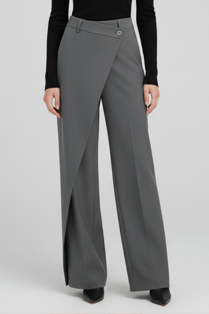 Lila | Asymmetric Front Straight-Leg Trousers