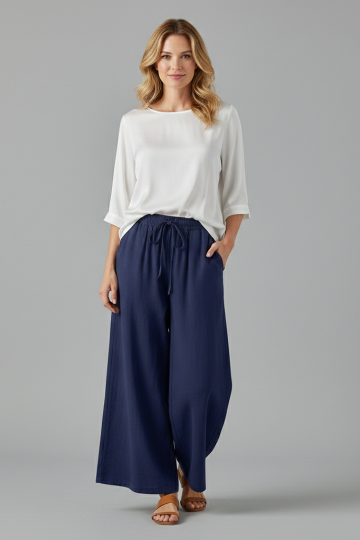 Lila | Drawstring Wide-Leg Trousers