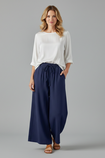 Lila | Drawstring Wide-Leg Trousers