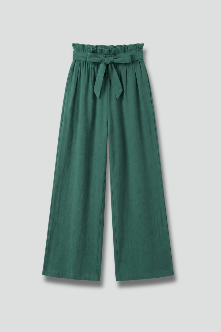 Lila | Luxe Elastic Waist Trousers with Tie Belt