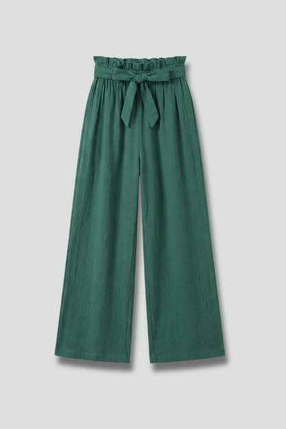 Lila | Luxe Elastic Waist Trousers with Tie Belt