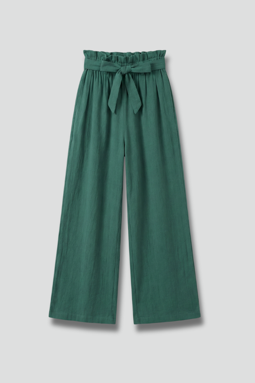 Lila | Luxe Elastic Waist Trousers with Tie Belt