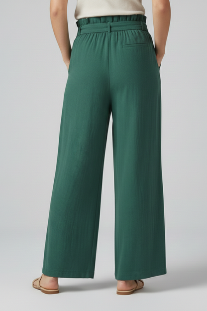 Lila | Luxe Elastic Waist Trousers with Tie Belt