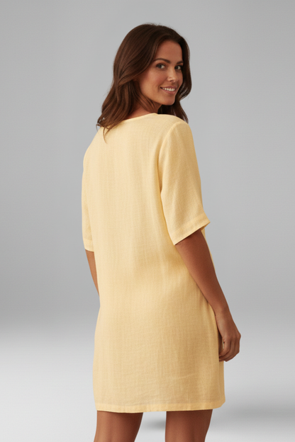 Lila | V-Neck Short Sleeve Tunic Dress