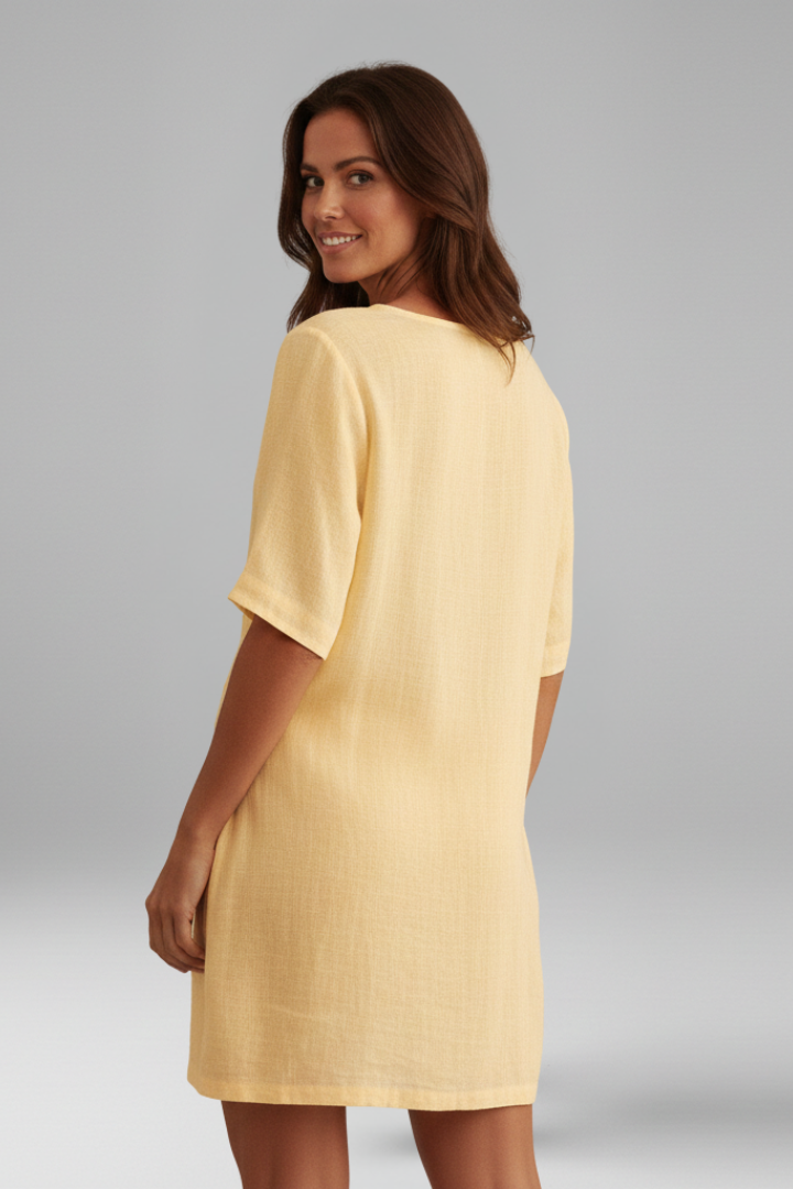 Lila | V-Neck Short Sleeve Tunic Dress
