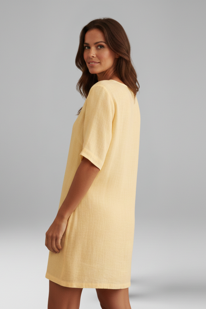 Lila | V-Neck Short Sleeve Tunic Dress