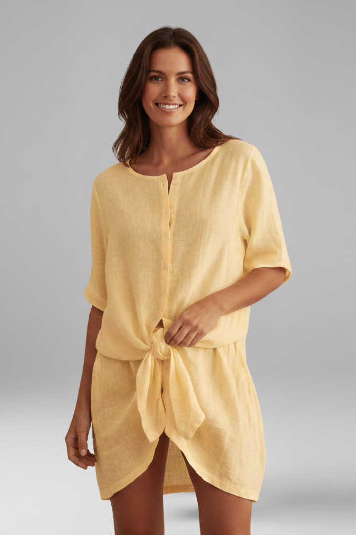 Lila | V-Neck Short Sleeve Tunic Dress
