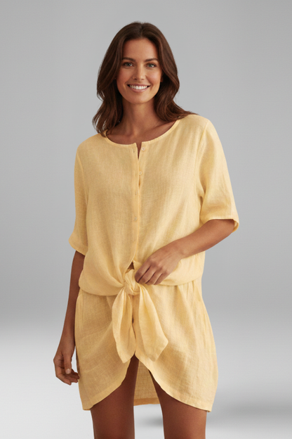 Lila | V-Neck Short Sleeve Tunic Dress