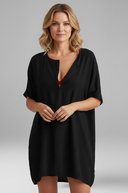 Lila | V-Neck Short Sleeve Tunic Dress
