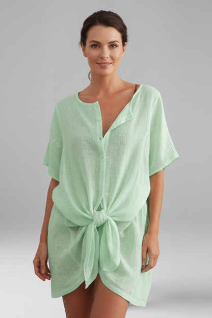 Lila | V-Neck Short Sleeve Tunic Dress