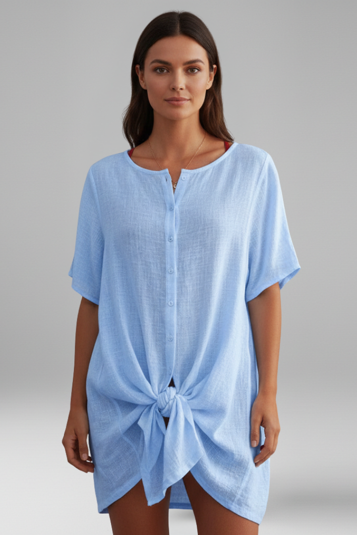 Lila | V-Neck Short Sleeve Tunic Dress