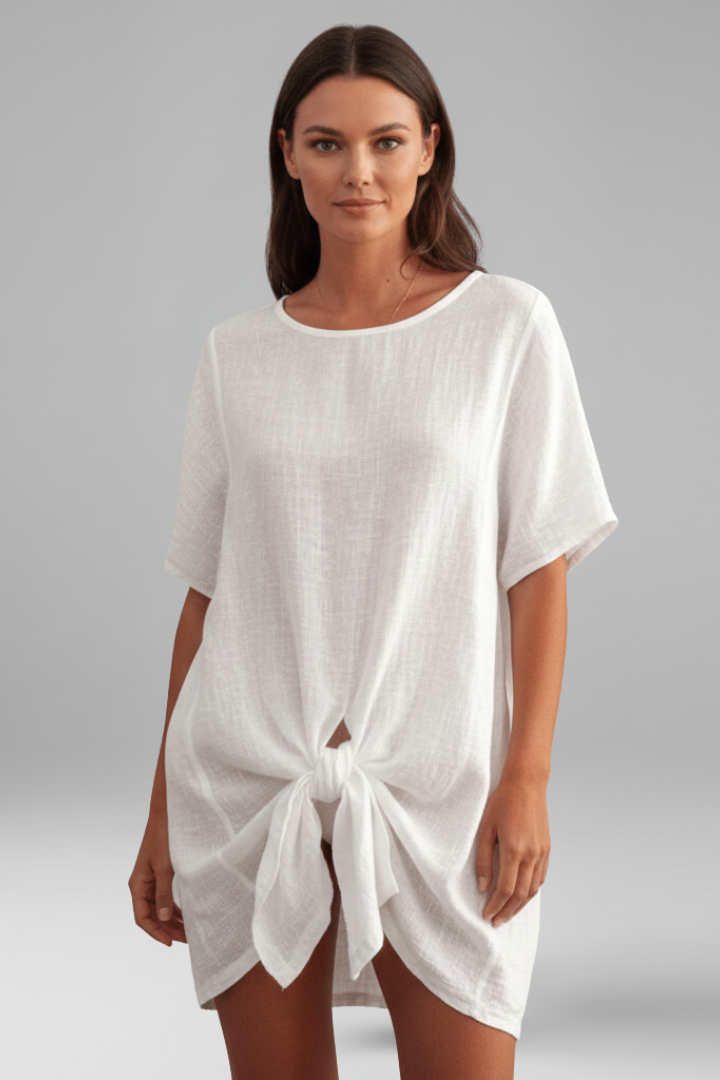 Lila | V-Neck Short Sleeve Tunic Dress