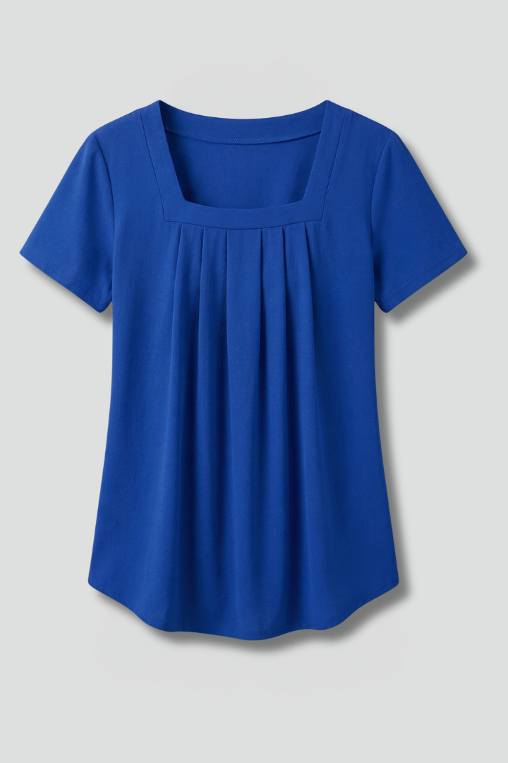 Lena | Pleated Square Neck Tunic Top