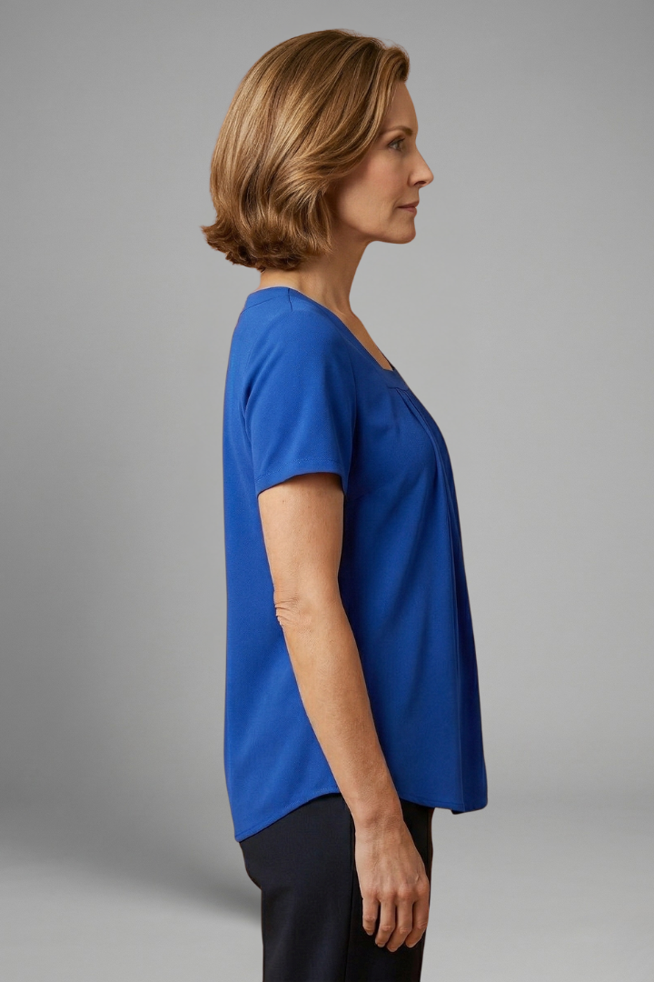 Lena | Pleated Square Neck Tunic Top