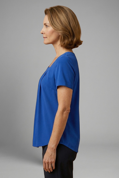 Lena | Pleated Square Neck Tunic Top