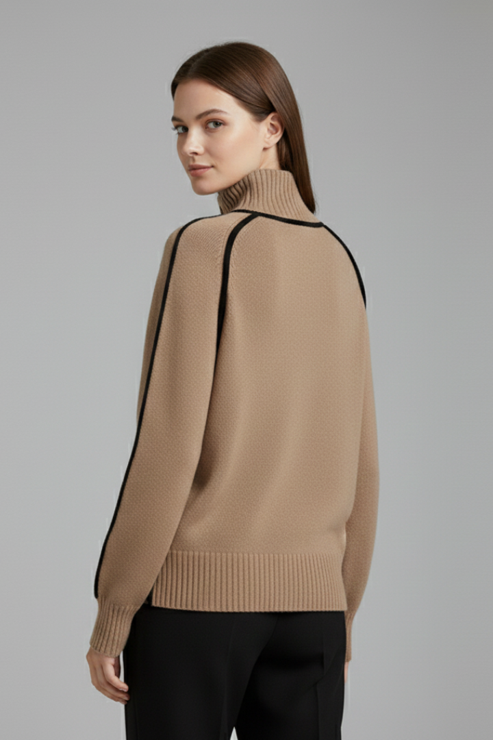 Lena | Ribbed Collar Turtleneck Jumper