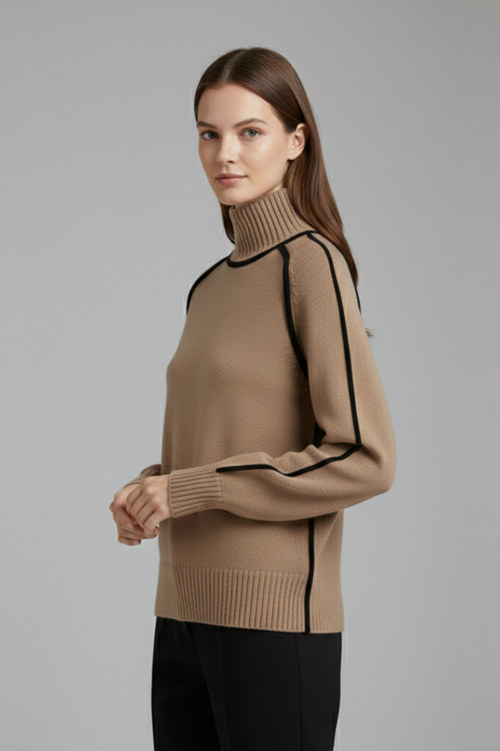Lena | Ribbed Collar Turtleneck Jumper