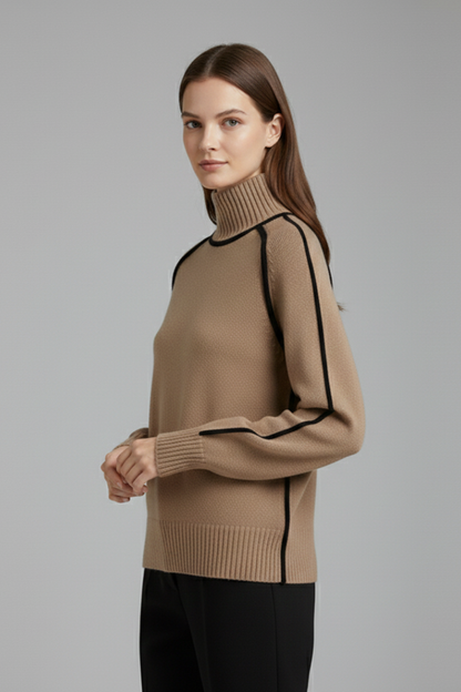 Lena | Ribbed Collar Turtleneck Jumper