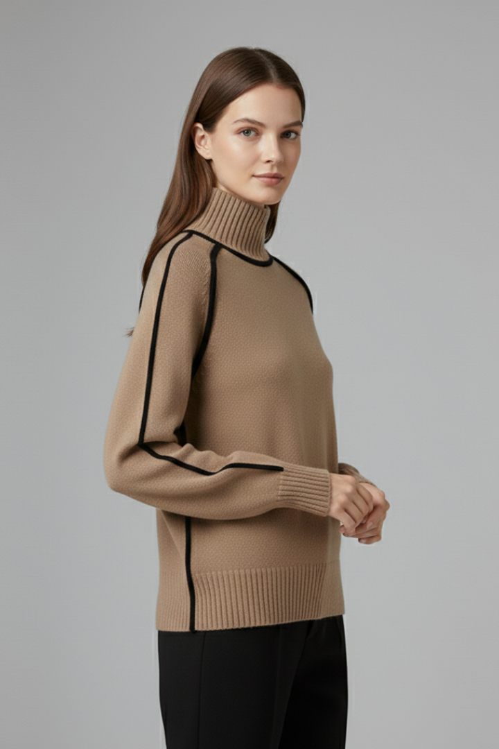 Lena | Ribbed Collar Turtleneck Jumper