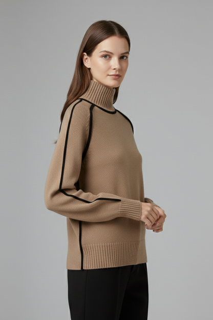 Lena | Ribbed Collar Turtleneck Jumper