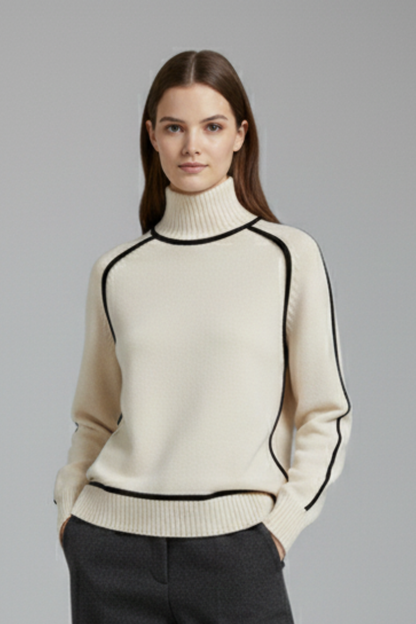 Lena | Ribbed Collar Turtleneck Jumper