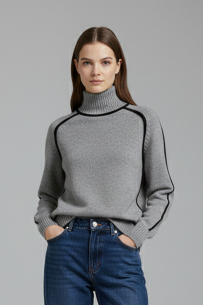 Lena | Ribbed Collar Turtleneck Jumper