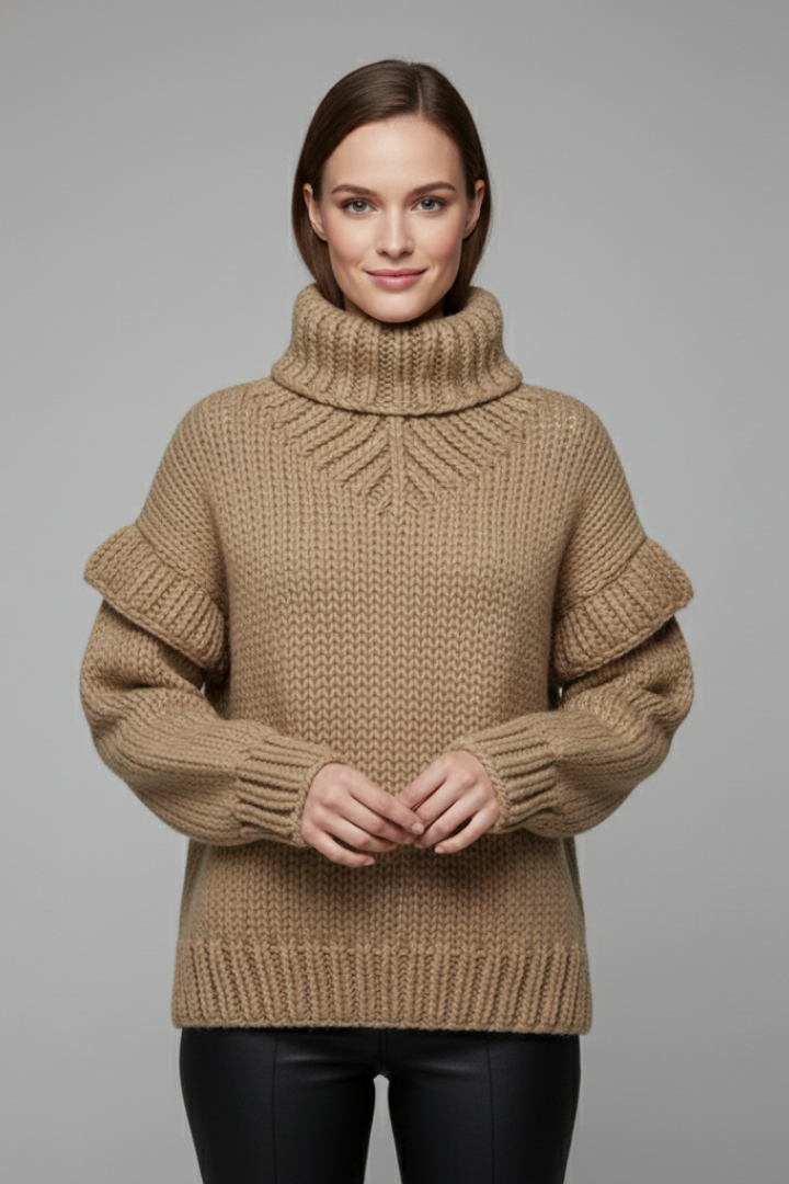 Lila | Ribbed Knit Turtleneck Jumper