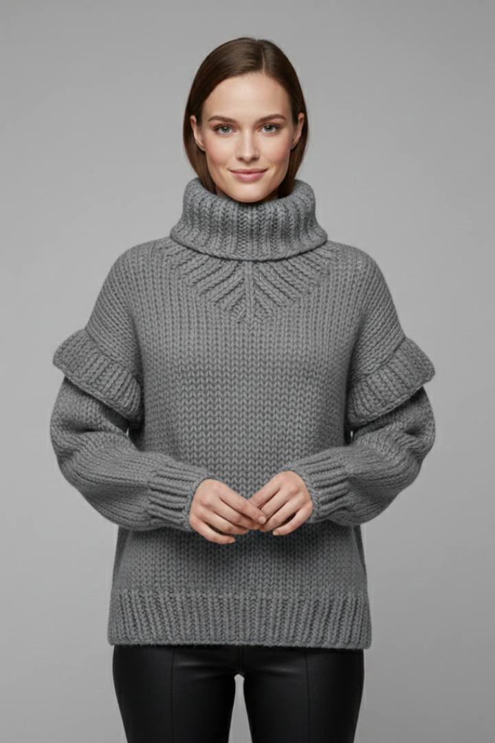 Lila | Ribbed Knit Turtleneck Jumper