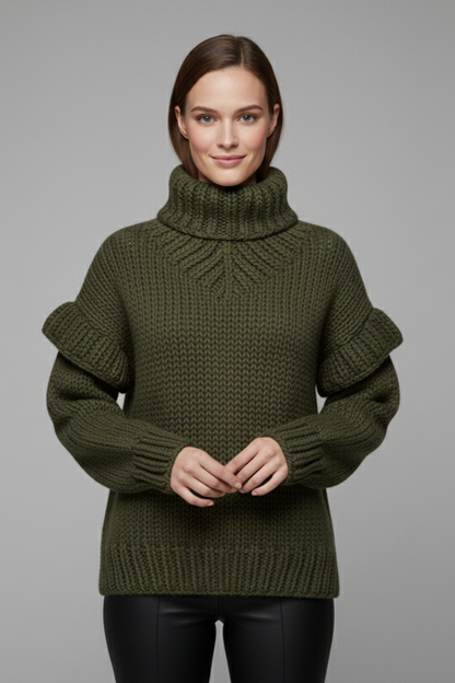 Lila | Ribbed Knit Turtleneck Jumper