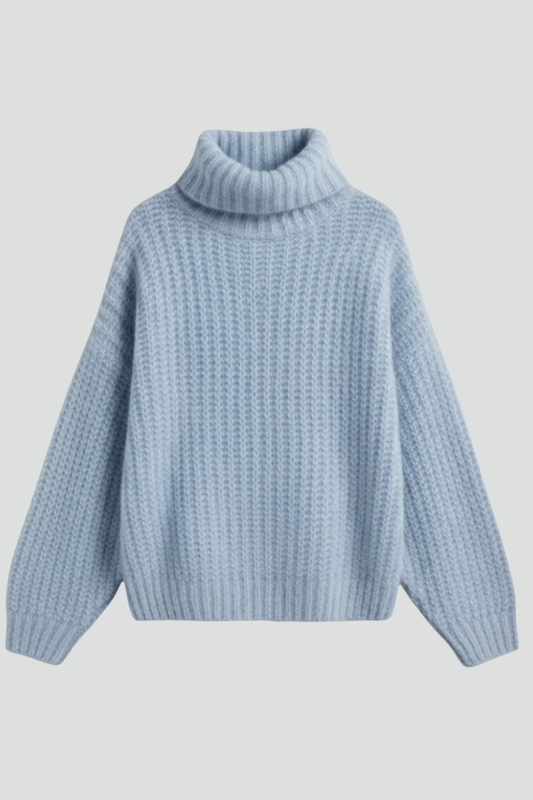 Lena | Ribbed Knit Turtleneck Jumper with Wide Sleeves