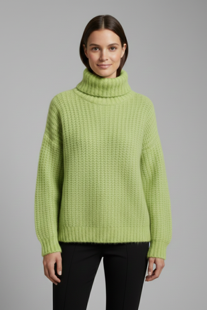 Lena | Ribbed Knit Turtleneck Jumper with Wide Sleeves