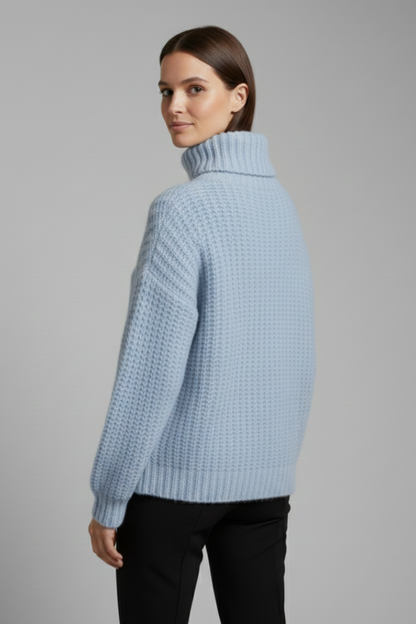Lena | Ribbed Knit Turtleneck Jumper with Wide Sleeves