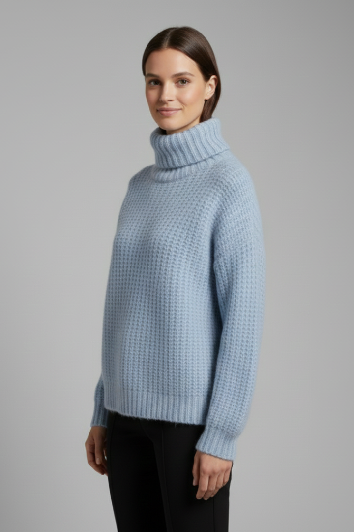 Lena | Ribbed Knit Turtleneck Jumper with Wide Sleeves